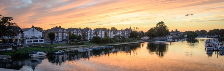 East Molesy Sunset - Sept 2018 - From Hampton Court Bridge